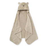 Burt's Bees Baby front view of hooded towel showing playful animal design and cozy coverage