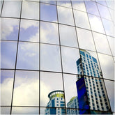 Buydecorativefilm front view of mirror silver film showing reflective benefit