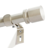 Byondeth front view of packaged curtain rod showing included parts and finish