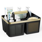 BYUNER front view of black gold caddy showing compact portable storage benefit