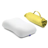 C CUSHION LAB travel pillow front packaging showing compact design and portability benefits