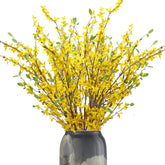 cacise forsythia front vase display showing bright spring color and easy styling