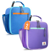 CaCTOUR front view of both blue and purple bags shows organized storage benefit