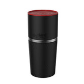 Cafflano Klassic front packaging showing compact all‑in‑one system and portability