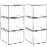 caktraie front view of six clear drawers showing organized storage benefit