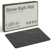 Calivio charcoal front view showing clean modern bath mat and instant dryness benefit