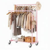 Calmootey front view of full rack showing organized garments and accessibility