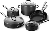 Calphalon front packaging showing the 10-piece set and included pieces for easy selection