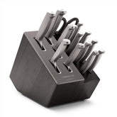 Calphalon wood block with knives showing organized storage and quick access benefit