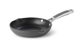 Calphalon omelette pan front view showing pour spouts and handle for precise pouring
