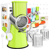 Cambom front view showing green rotary grater and compact design for quick prep