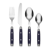 Cambridge Jubilee Blue front view showing set and vibrant handles, adds cheerful style