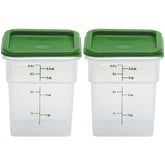 Cambro front view showing green lid and commercial-grade benefit