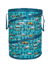 Camco front view showing teal RV pattern and large capacity benefit