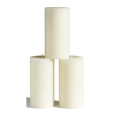 CANDWAX front view of three ivory pillars showing clean design and long burn benefit