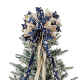 CANGBI blue gold topper front view showing bow face and sparkle benefit