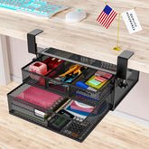 Cankm front view of under-desk drawer shows compact organization benefit