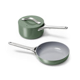 Caraway front packaging showing mini cookware set and benefits