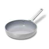 Caraway mini fry pan front view showing compact size and sleek finish, easy storage benefit