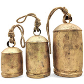 Carfar front view showing all three rustic harmony bells and jute rope, decorative appeal