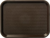 Carlisle tray front view shows chocolate color and roomy surface for easy service