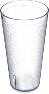 Carlisle stackable tumbler front view showing clear 32oz capacity and clean design benefit