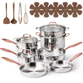CAROTE 21pc set front view showing full cookware collection and organization benefits