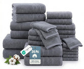 Casa Platino folded 24-piece set showing neat stack and coordinated look