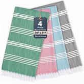 Casa Platino folded towel front view showing compact packability and style