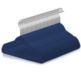 Casafield front packaging of 50 royal blue hangers showing neat stack and space saving