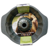 casaWare fluted cake pan front view showing silver granite finish and fluted shape, easy release