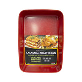 casaWare front view of red granite non-stick pan showing sturdy construction and easy release