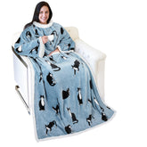 Catalonia front view showing blanket worn and roomy coverage for comfort