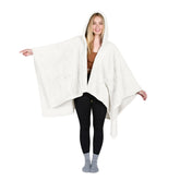 Catalonia front view poncho showing oversized fit and cozy coverage