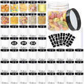 Catsayer front view of 48 clear jars showing uniform storage and visibility