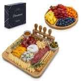 Cavrro front view of full bamboo board showing serving capacity and elegance