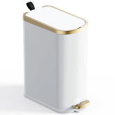 CEROELDA front view of white step trash can showing compact design and neat look