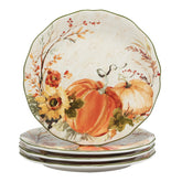 Certified International front view showing colorful fall plate and benefit seasonal charm