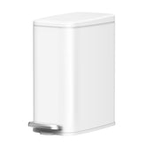 Cesun slim trash can front view showing clean white finish and compact size