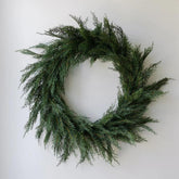 CG Hunter cedar wreath front view showing full 30-inch presence and welcome curb appeal