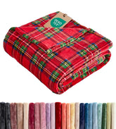 CGK Unlimited tartan throw front view showing festive pattern and cozy look