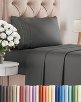 CGK Unlimited front packaging showing charcoal twin sheet set and clear product view