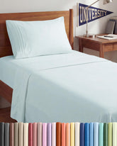CGK Unlimited front packaging showing ice blue twin XL sheets and contents