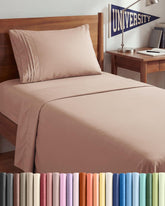 CGK Unlimited front packaging showing mauve sheets and set contents, neat organization benefit
