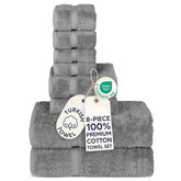 Chakir Turkish Linens front packaging showing gray set and premium look