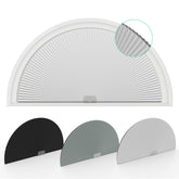 Changshade front view showing blackout half-moon pleated shade for full darkness