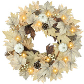 CHEAWRTZ front door wreath showing full fall arrangement and curb appeal
