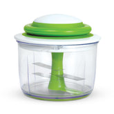 Chef'n VeggiChop front view showing compact pull-cord design for easy chopping