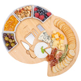 ChefSofi bamboo board front view showcasing full set and elegant presentation