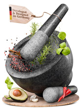 ChefSofi mortar front view showing sturdy granite and stable base for reliable grinding